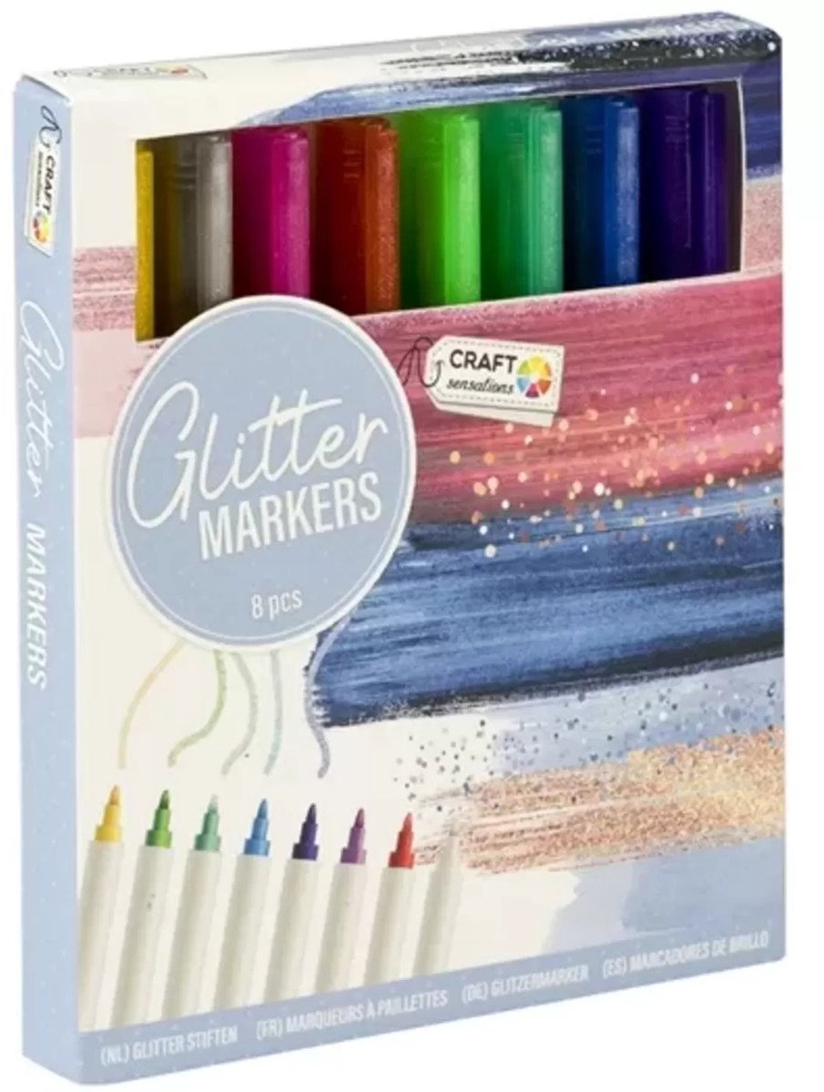 Craft Sensations Glitzermarker – 8 Stk.