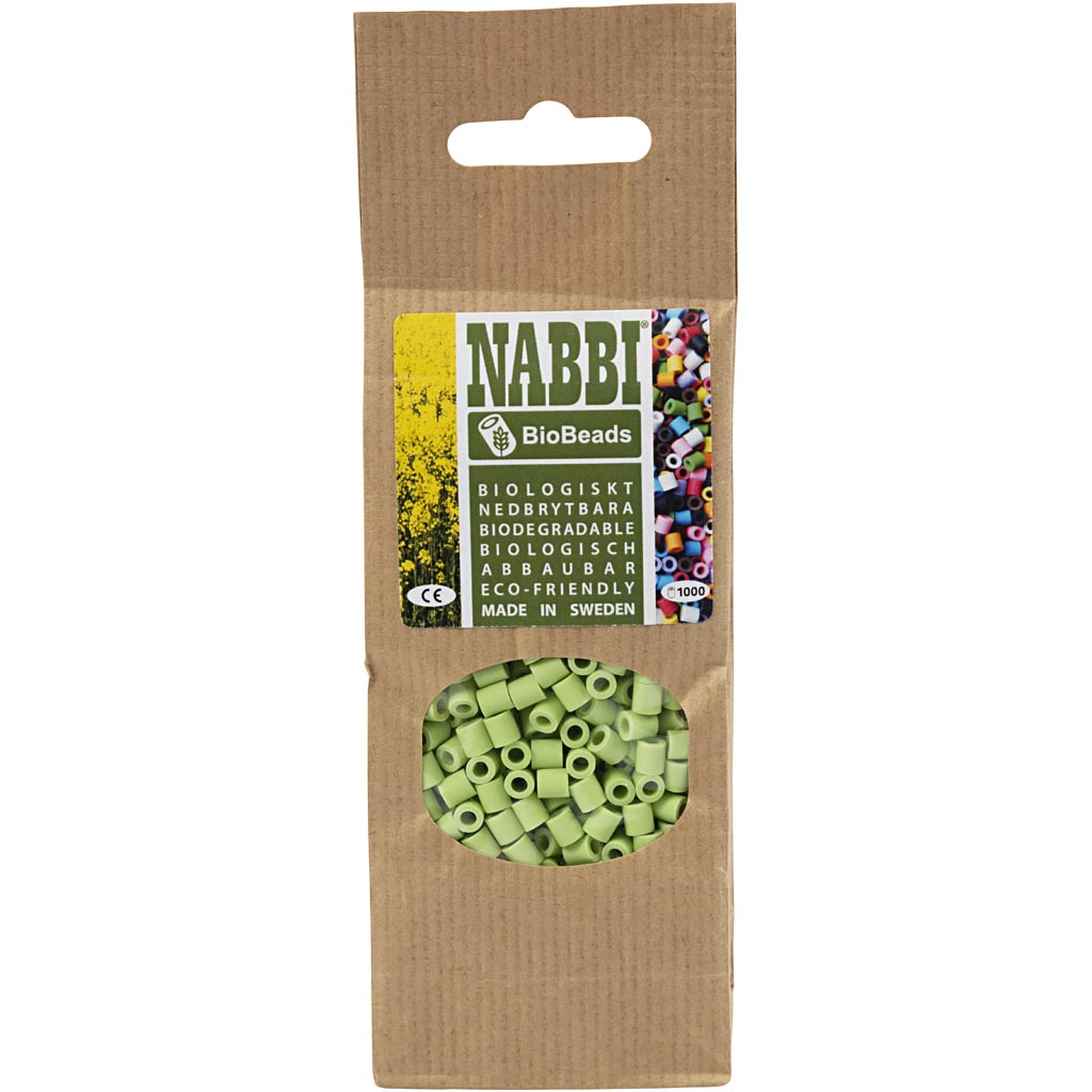 Creativ Company Nabbi Biobeads 5x5mm pastellgrün - 1000Stk.