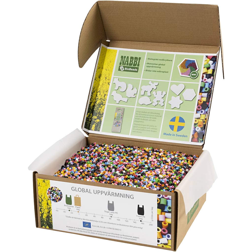 Nabbi-Bioperlen von , Größe 5x5 mm, mittel, Standardfarben, 55000 Stück 1 Box
