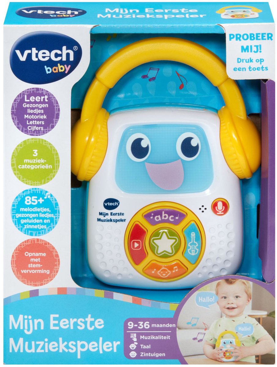 Vtech Baby, mein erster Musikplayer – interaktives Spielzeug – inkl. 23 Melodien 9 verschickte Lieder - Geschenk - ab 9 Monaten