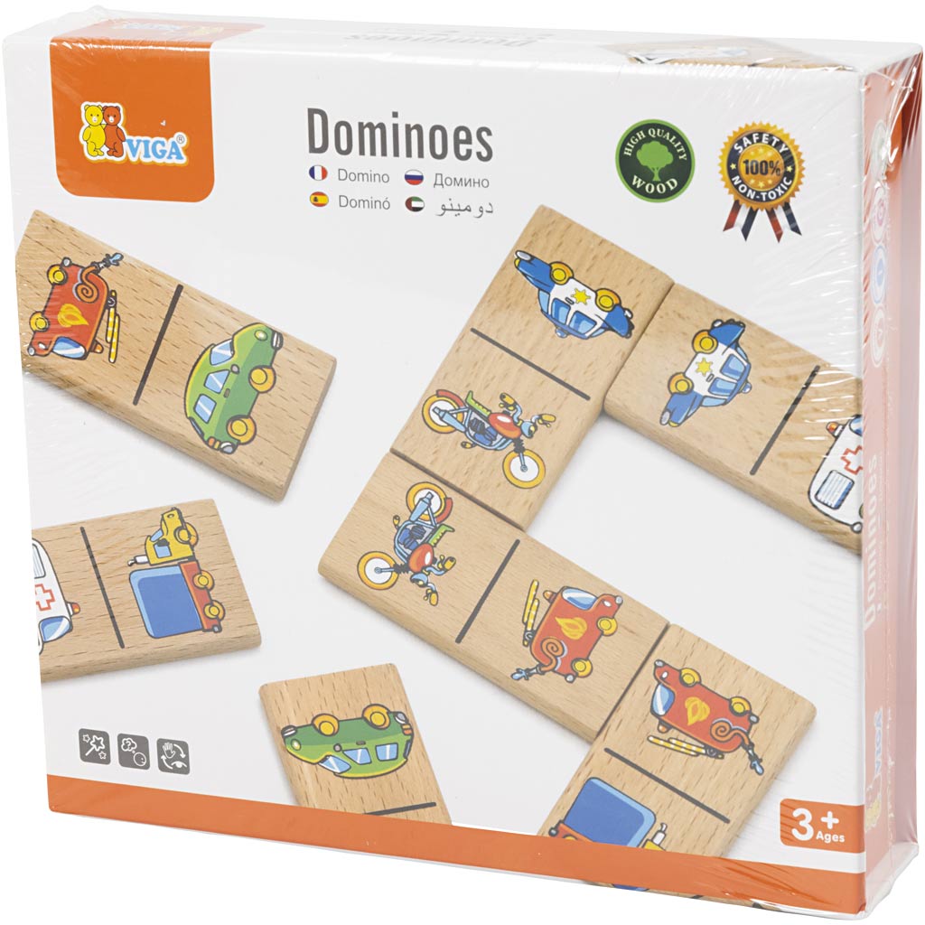 Viga Dominosteine für Kinder, Fahrzeuge, 28 Teile, 1 Stück