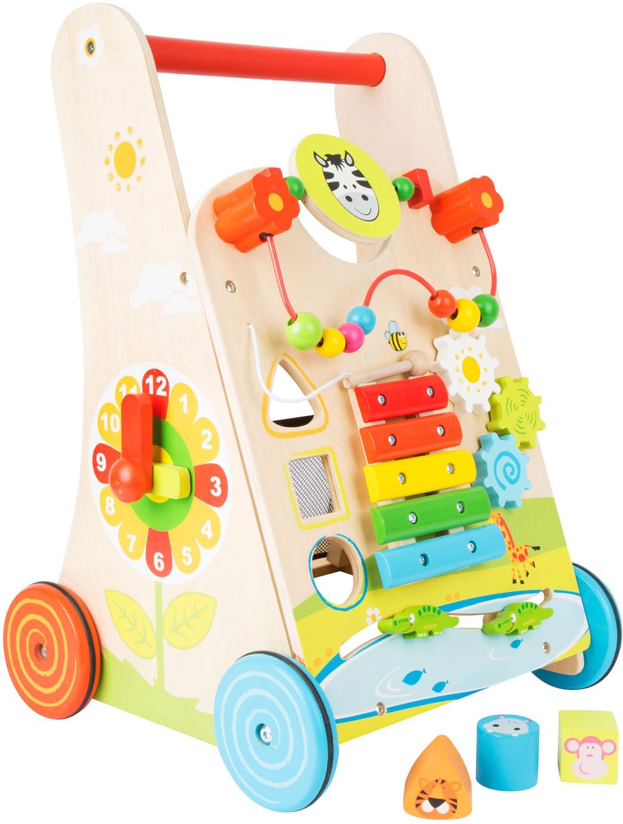 Small Foot – farbenfroher Lauflernwagen aus Holz