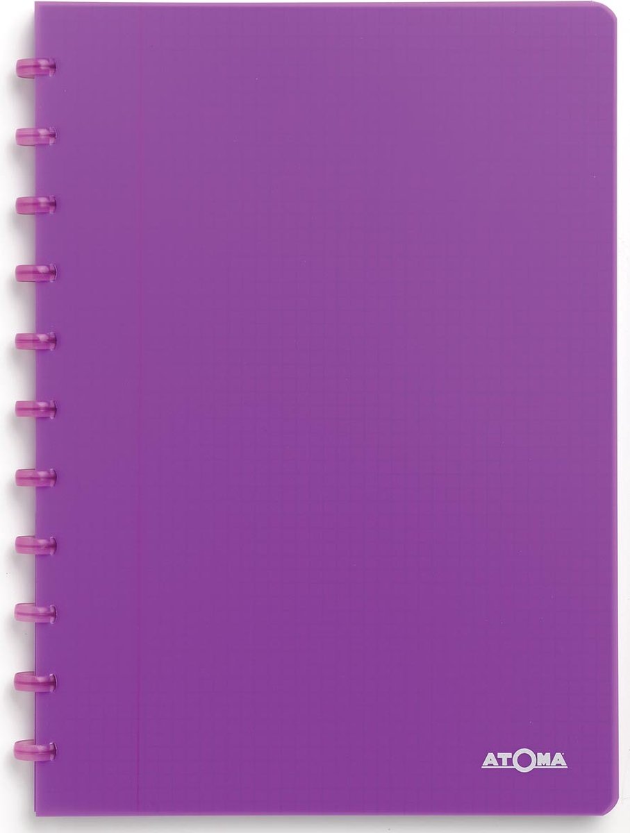 Atoma trendiges Notizbuch, ft A4, 144 Seiten, kariert 5 mm, transparent lila