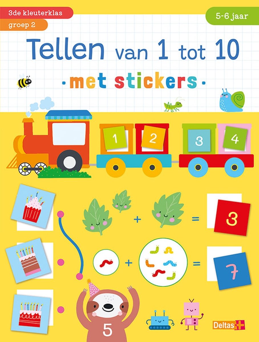 Zählen von Deltas von 1 bis 10 mit Aufklebern (5-6 Jahre)