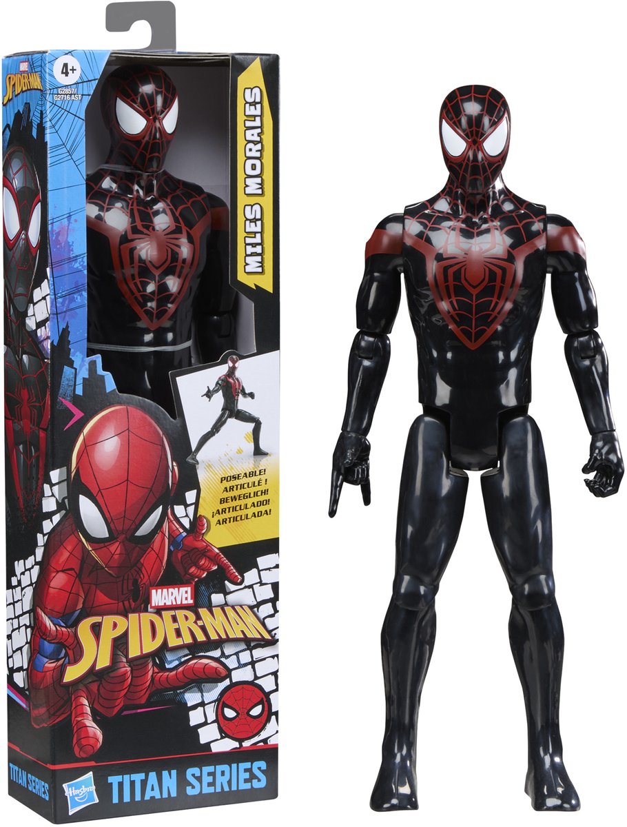 Marvel spider-man titan series miles morales - actiefiguur 30cm