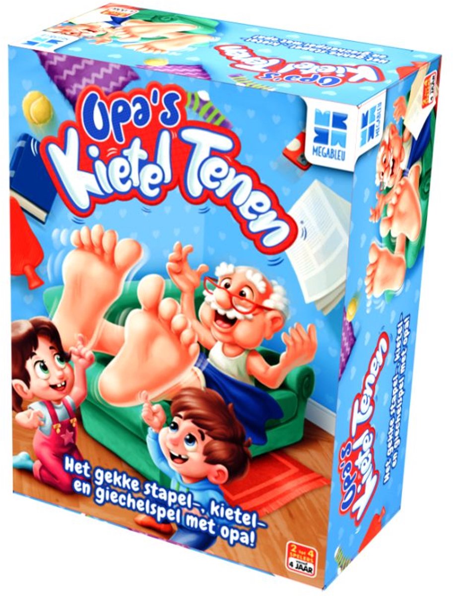 Megableu opa's kieteltenen - grappig actiespel voor kinderen - vanaf 4 jaar - 2-4 spelers - kinderspel met opspringende opa