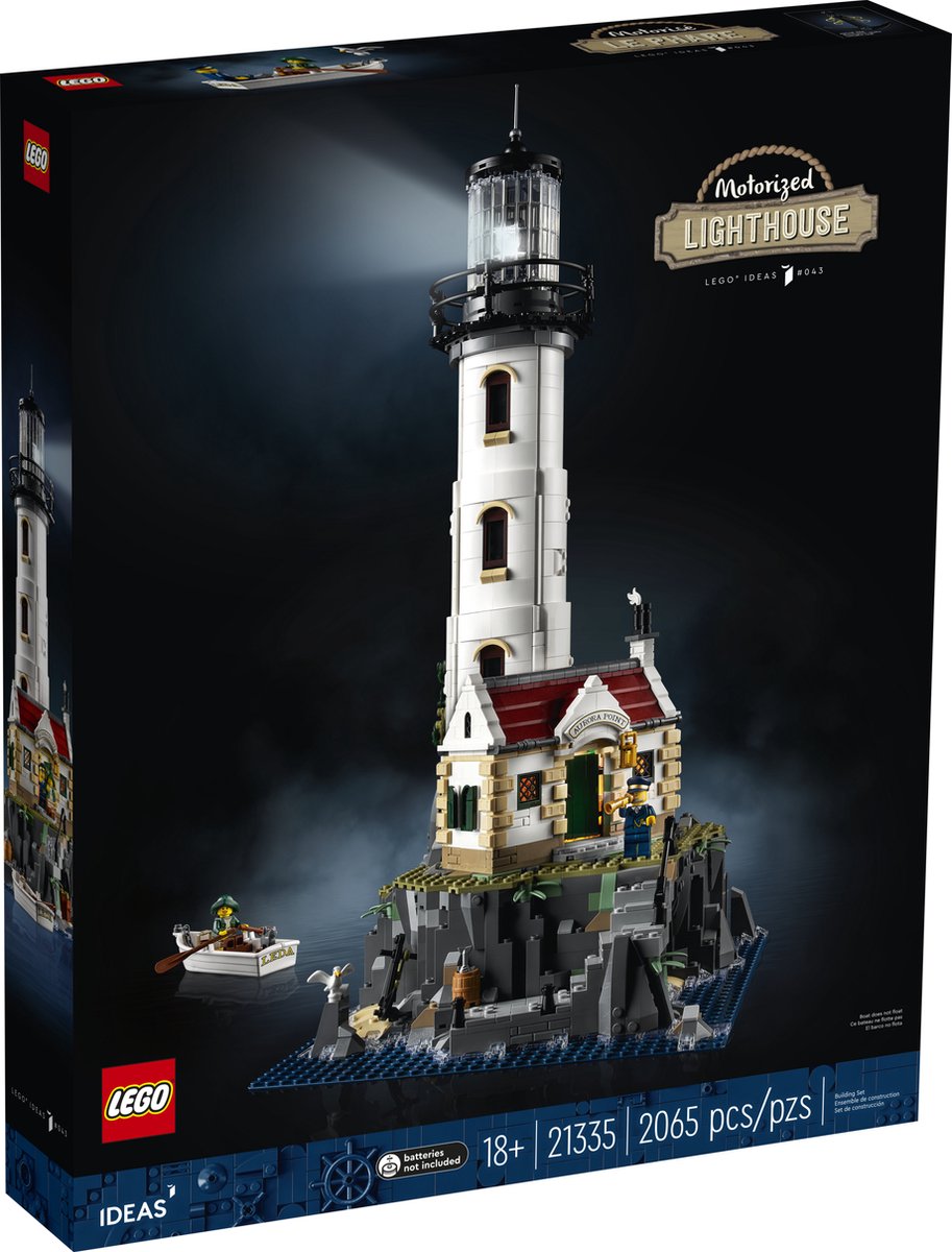 Lego Ideas motorisierter Leuchtturm mit Lichtern, Modellbauset für Erwachsene – 21335