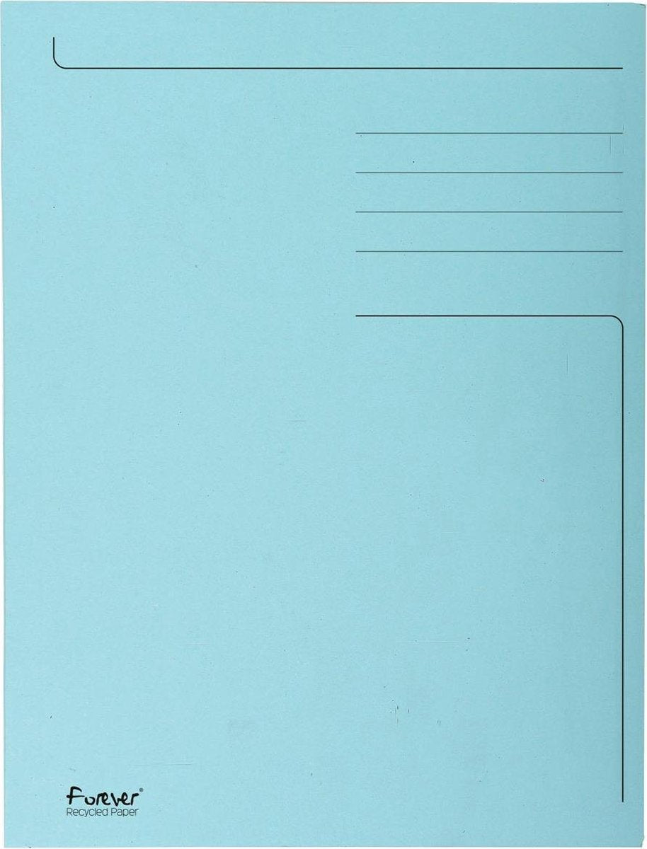 Exacompta 50x forever® bedrukte map met 3 kleppen - 280gm2 - 24x32 cm voor a4 - lichtblauw - 448006e