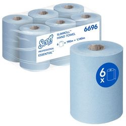 Papieren handdoeken scott essential slimroll blauw 450 mm x 300 mm x 198 mm