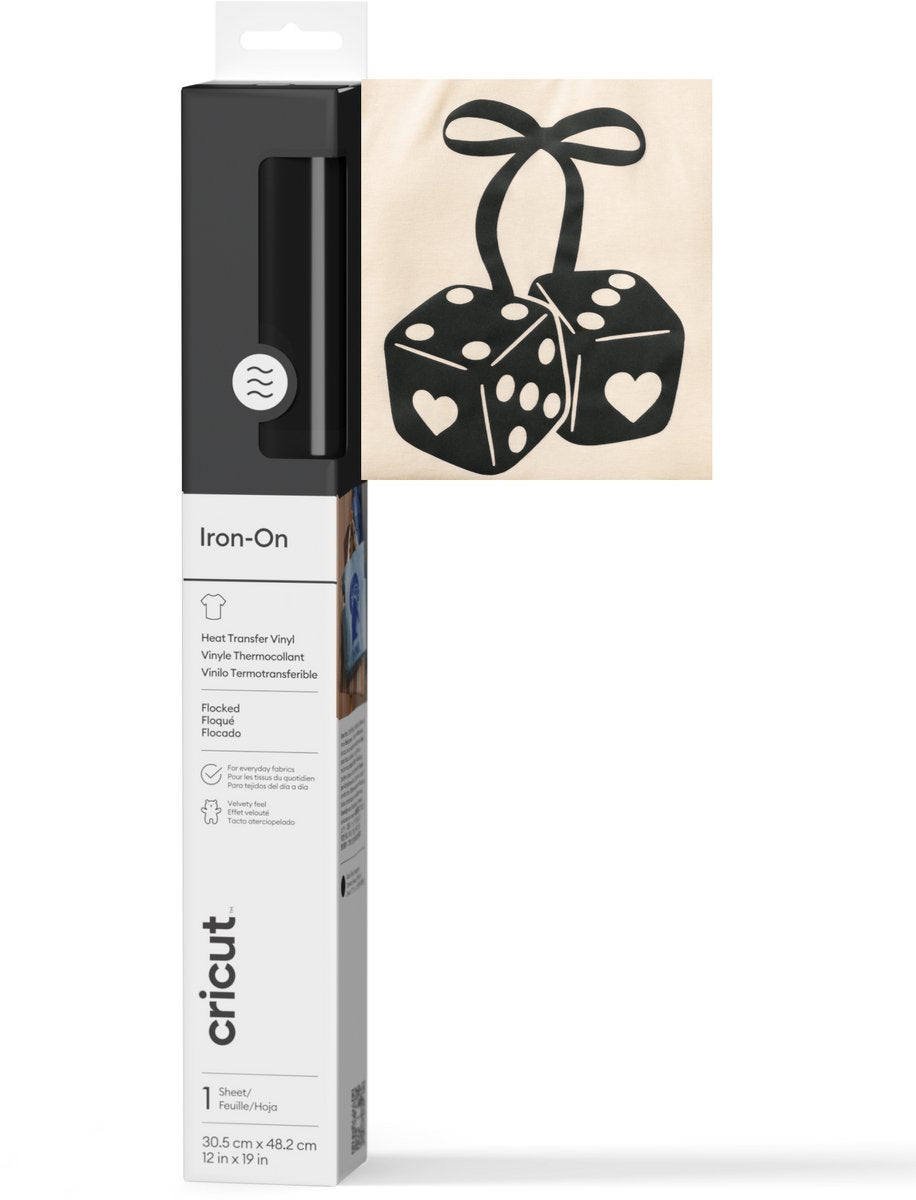 Cricut ™ flock iron-on zwart– 30,5 x 48,3 cm