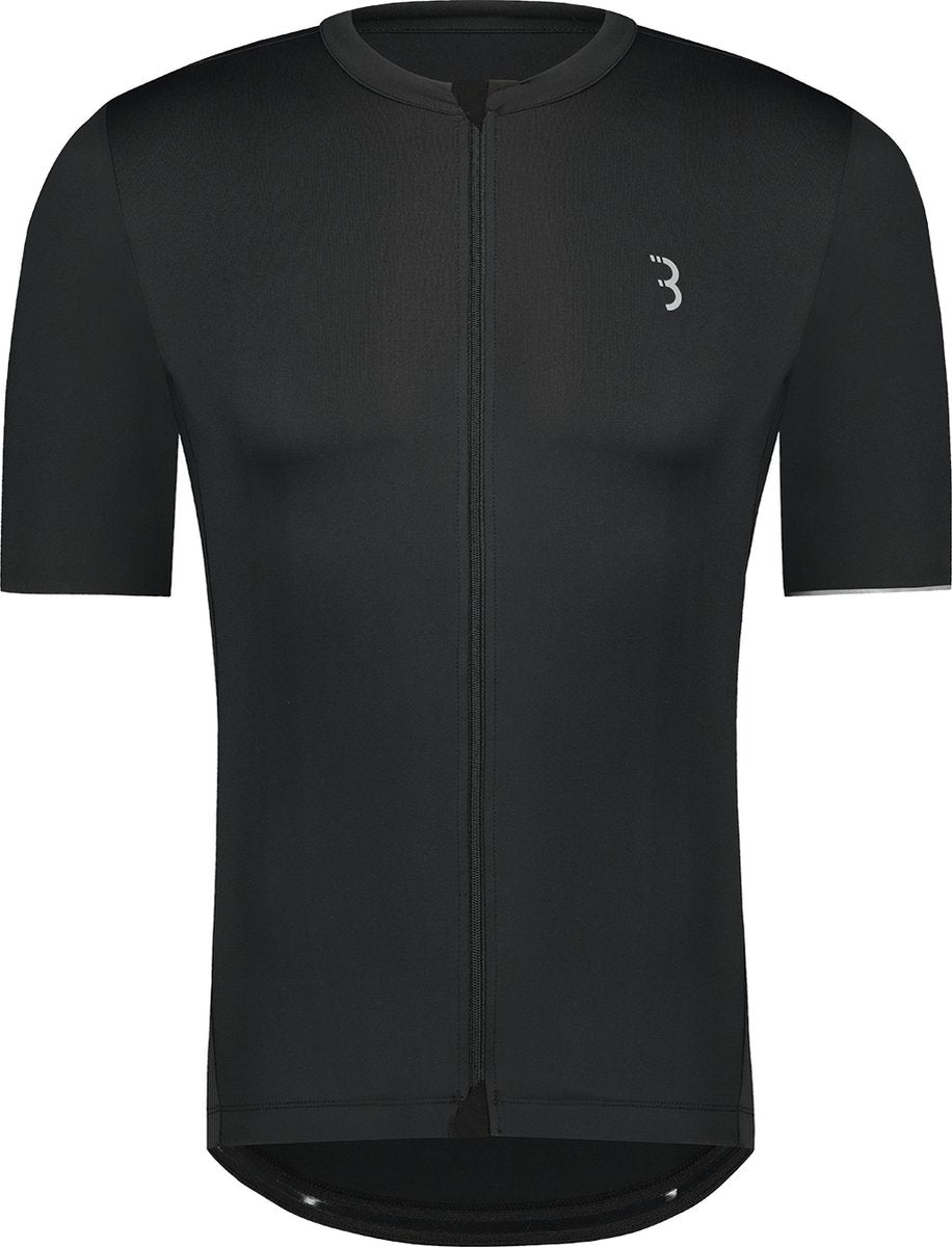 Bbb cycling essence fietsshirt heren korte mouw - 15-25 °c - ademend mtb en wielrenshirt met 3 achterzakken - zwart