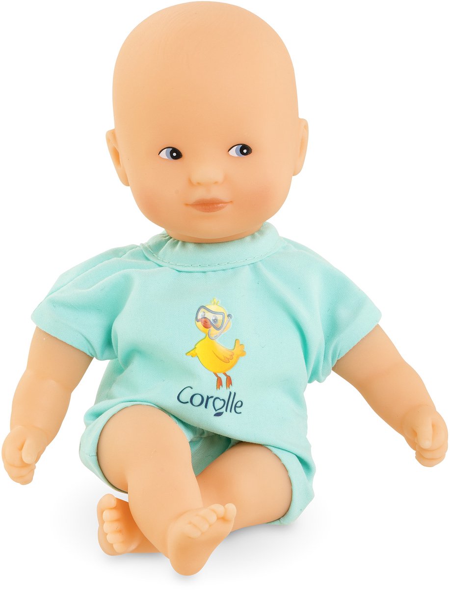 Corolle Mini-Badebabypuppe – blau, 20 cm