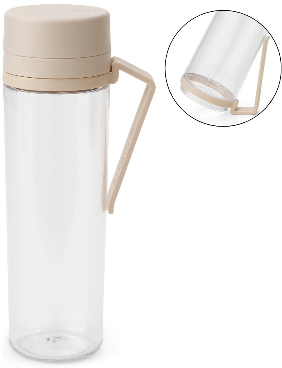 Brabantia Make-Take-Trinkflasche mit Fruchtfilter – 500 ml – sanftes Beige