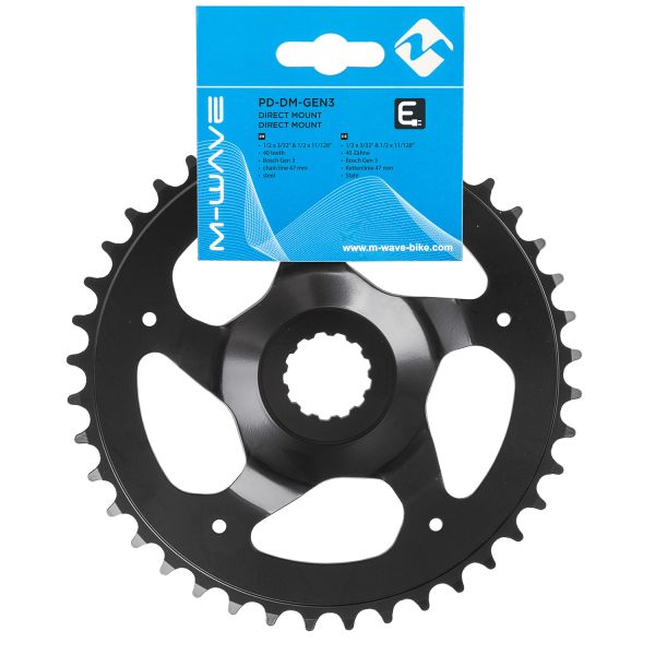 Messinglager Samox E-Bike Kettenblatt Bosch Gen3 42t 47 mm. Stahl schwarz