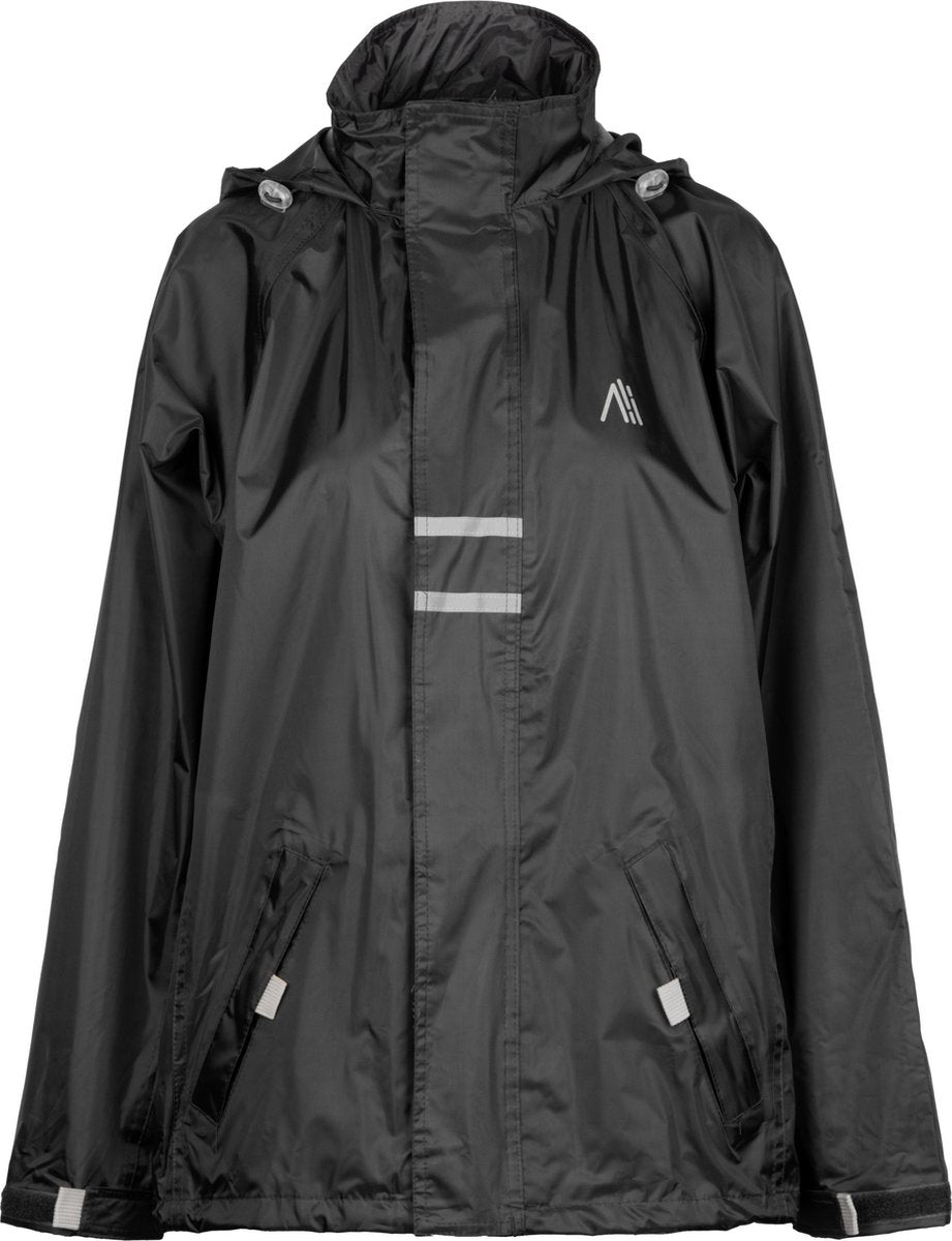 Ralka regenjack waterdicht reflectie - junior - zwart - 152
