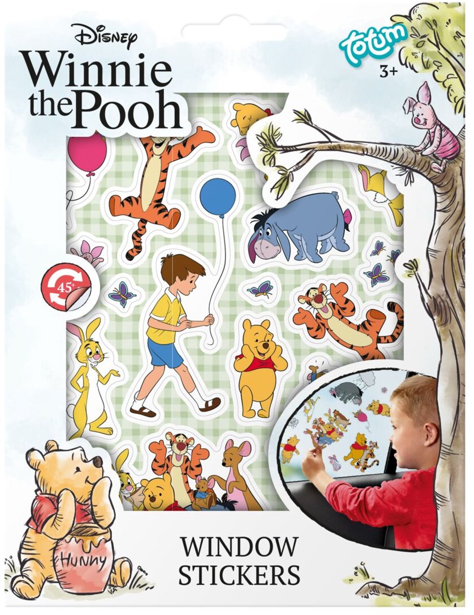 Totum winnie de poeh - verplaatsbare niet permanente raamstickers - voor thuis en onderweg - creatief speelgoed junior jongens en meisjes vanaf 3 jaar