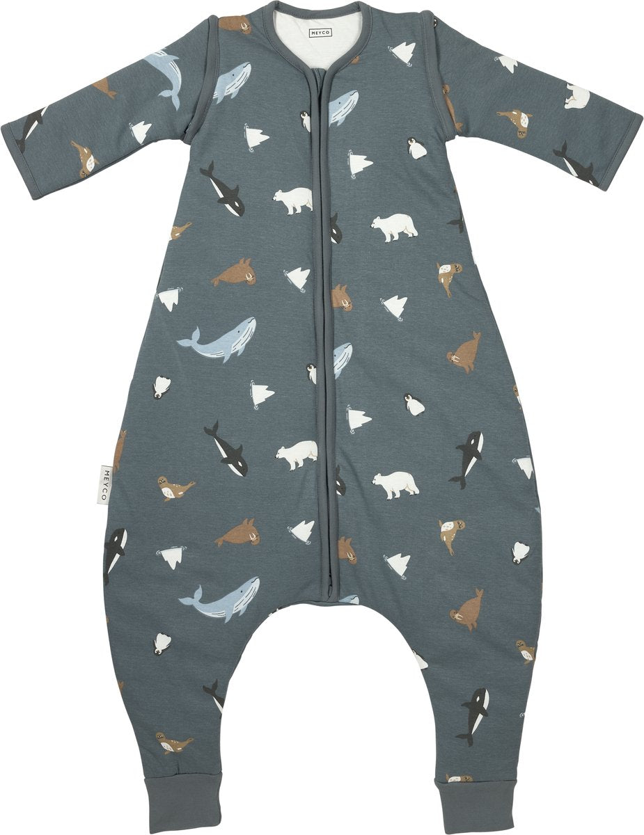 Meyco baby arctic slaapoverall jumper - afritsbare mouwen - multicolour - 104cm - 2.5 tog