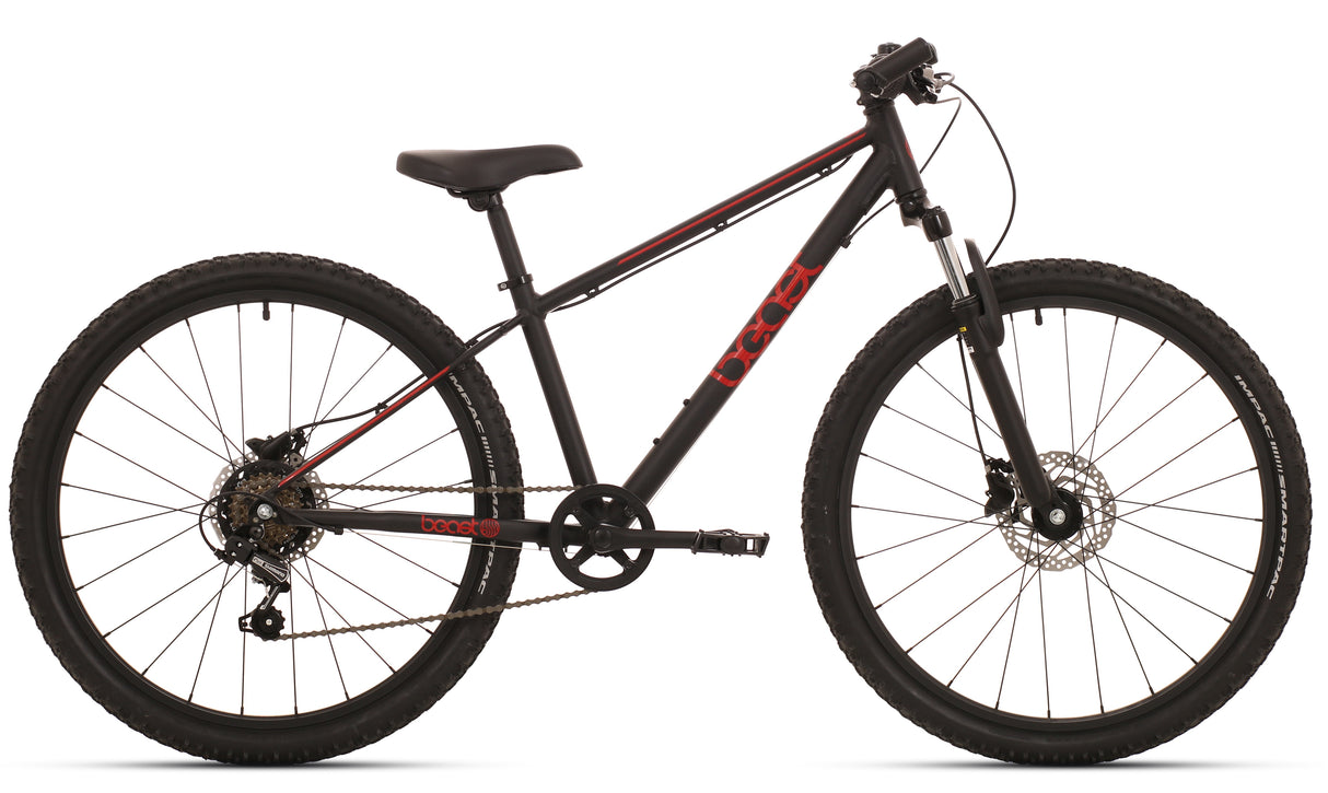 Bikefun Kinderfahrrad Beast 26 Zoll mit Shimano 6 Gängen und Scheibenbremsen - Schwarz Rot