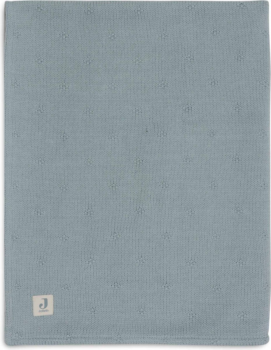 Jollein - deken wieg 75x100cm - wiegdeken, wiegdekentje, dekentje baby - cosy knit sea green velvet