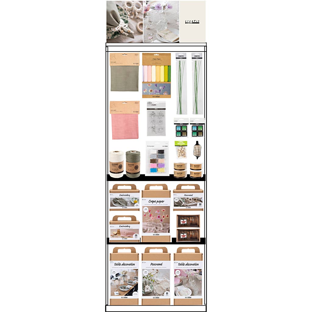 Creativ Company Bodendisplay, zerlegt, Hero-Tischdekoration, Erwachsene, H: 1580 mm, L: 600 mm, B: 400 mm, 145 Einheiten. 1 Stück