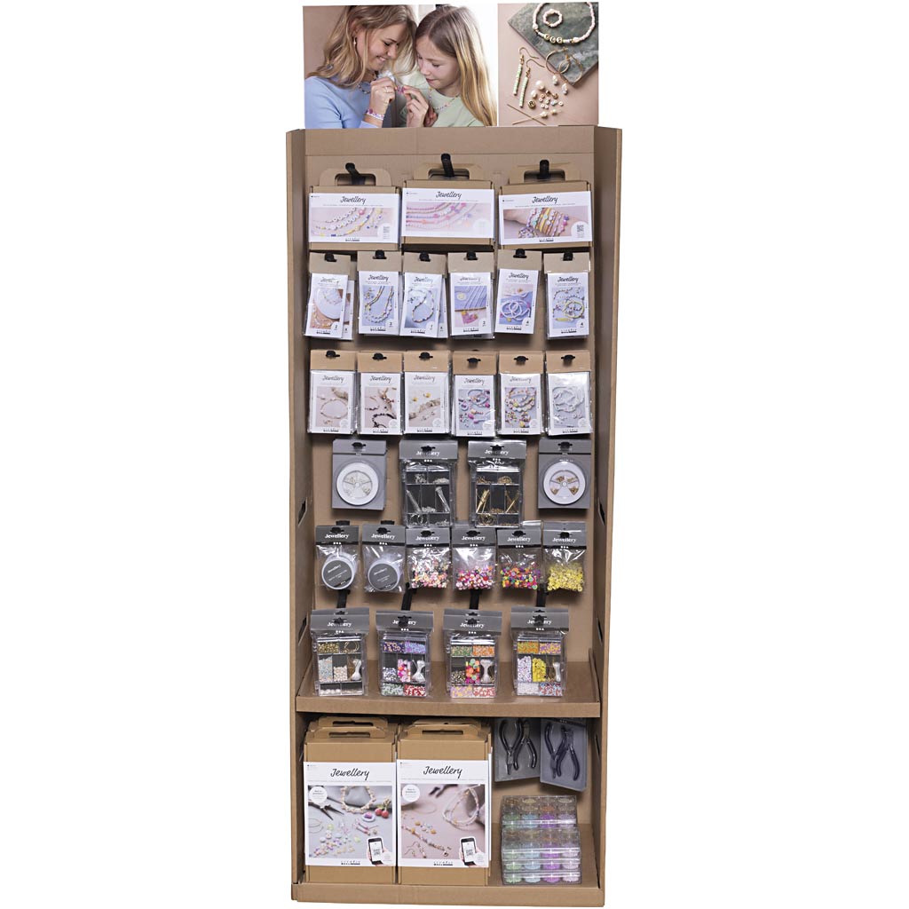 Creativ Company Bodendisplay, Schmuck, Kinder, H: 1584 mm, T: 332 mm, B: 630 mm, 293 Stück. 1 Karton