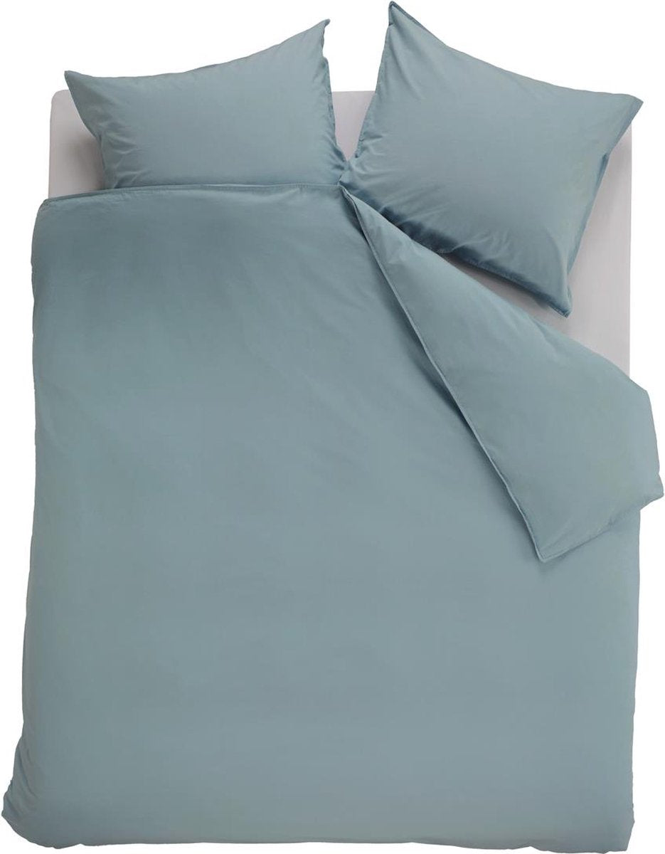 Ambiante cotton uni dekbedovertrek - effen - tweepersoons - 200x200 220 cm - blauw