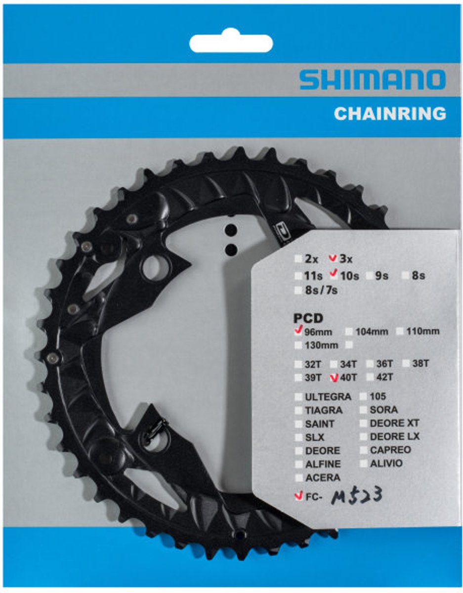 Shimano - Kette Top 40T FC -MT500 FC -M523 für Kettenschutz (AN) 10 Geschwindigkeit - Schwarz