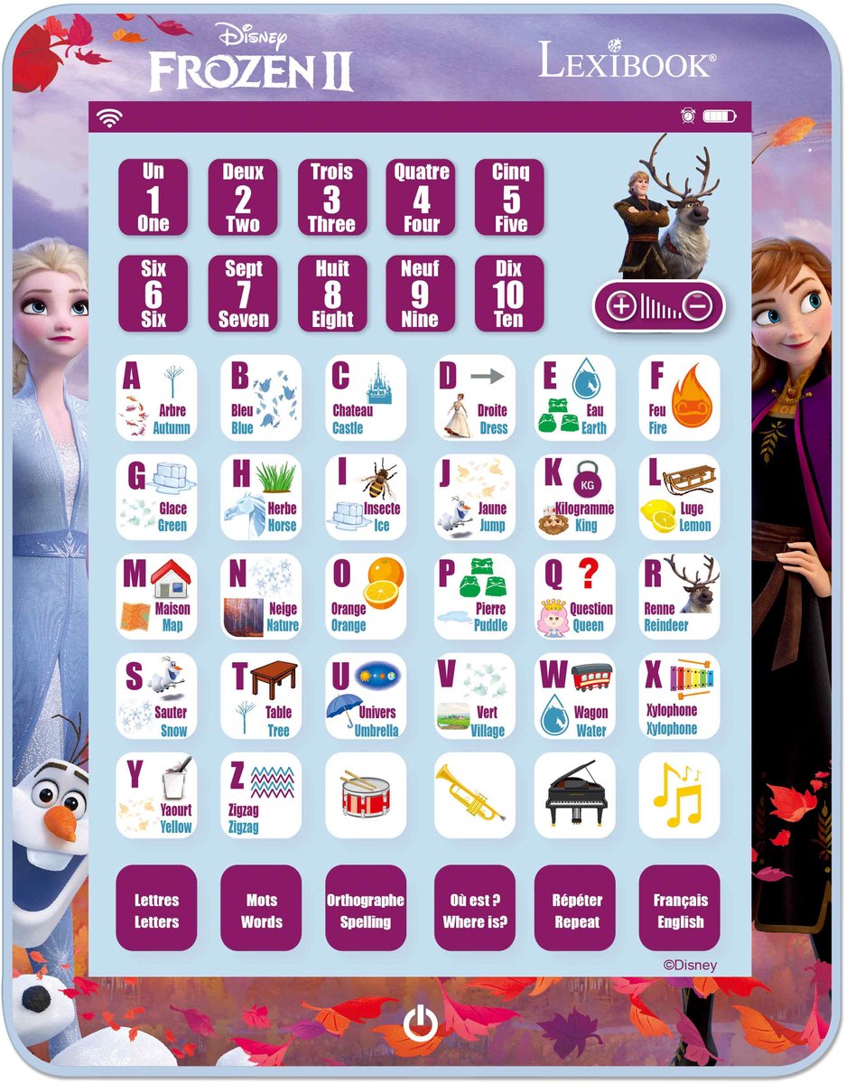 Lexibook tablette éducative bilingue la reine des neiges en français et en English