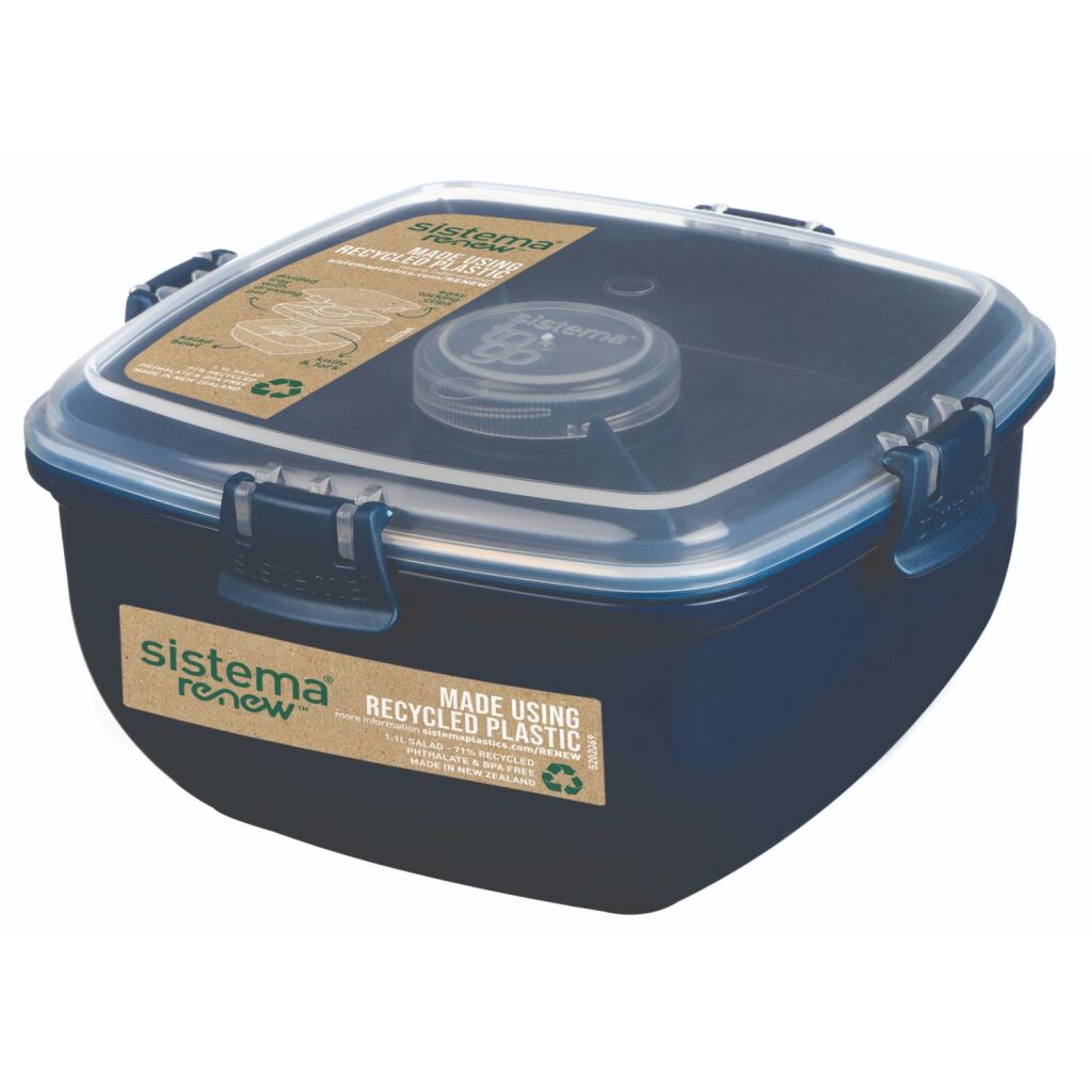 Sistema Sistema Renew Salatschüssel + Besteck 1,1l