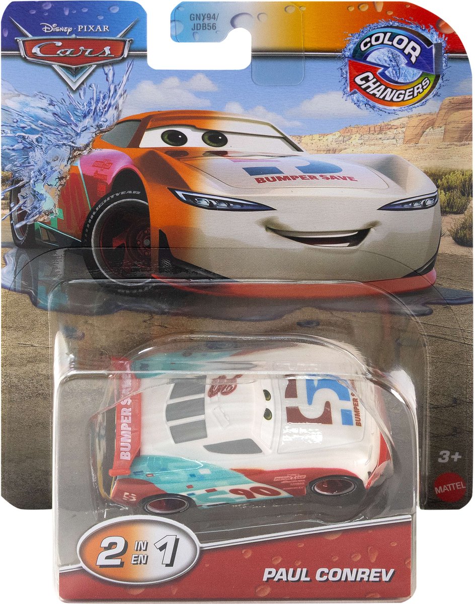 Disney Pixar Cars Farbwechsler Paul Conrev, Auto, 3 Jahre, Metall, mehrfarbig