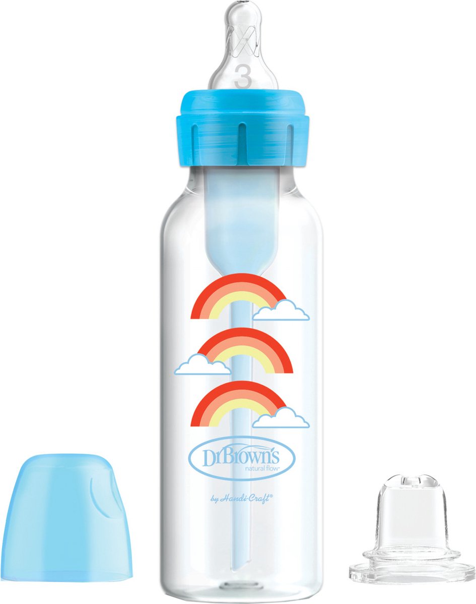 Dr. Browns Dr. Brown's Bottle to Sippy Starter Kit Babyflasche – Enghalsflasche – 250 ml – Blau