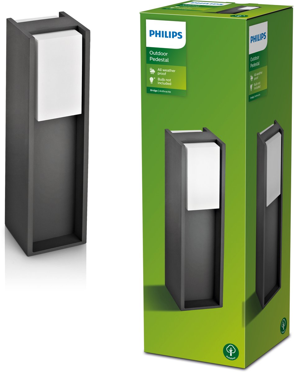 Philips led philips bridge sokkellamp - antraciet - klein