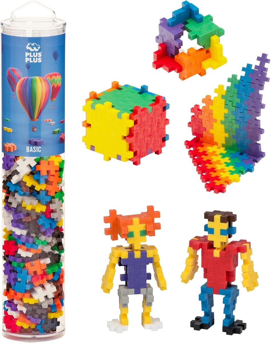 Plus-Plus Tube Basic 240-teiliger Baukasten – 4185 – Konstruktionsspielzeug – Konstruktionsspielzeug – Set mit Bausteinen – ab 5 Jahren
