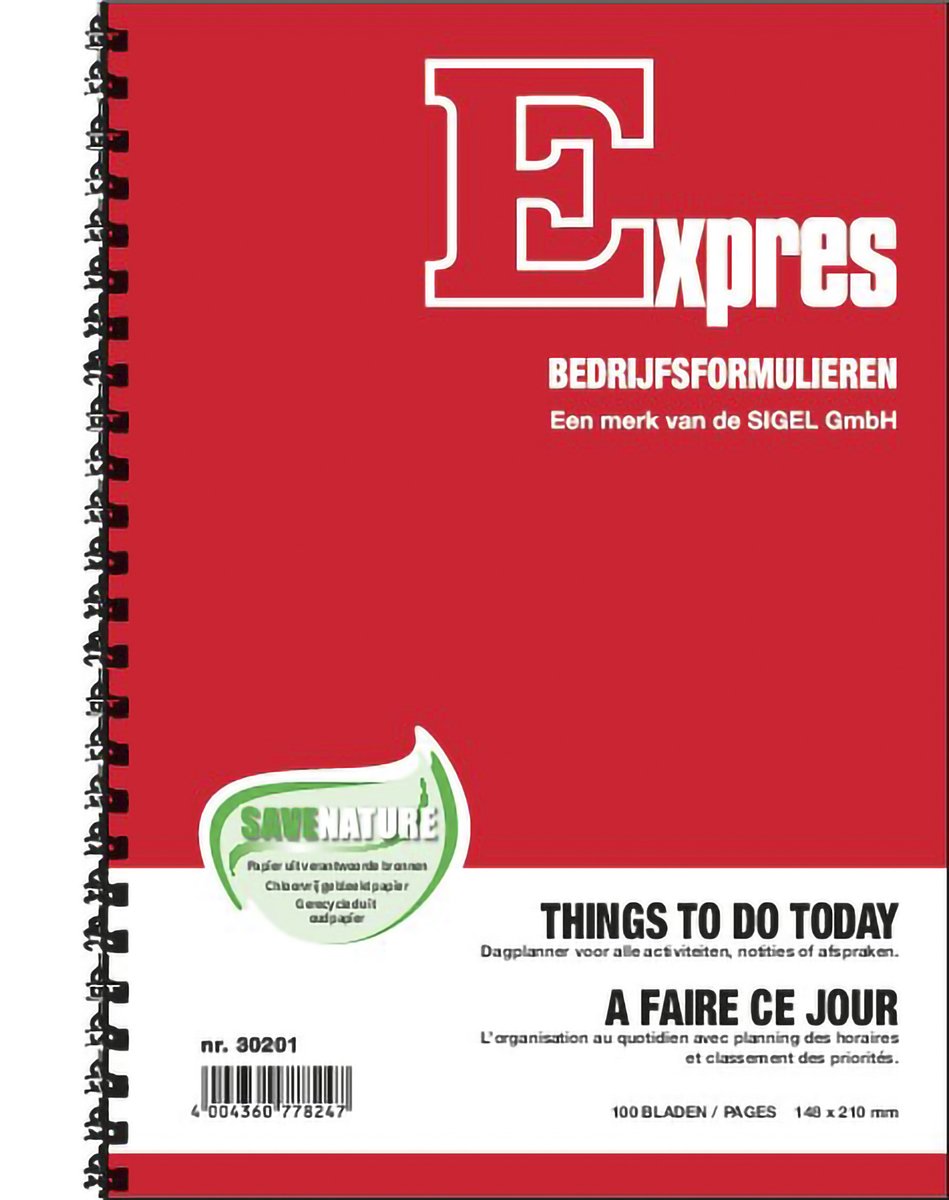 Sigel expres - things-to-do-today boek a5 - met spiraal - 100 vel - si-30201