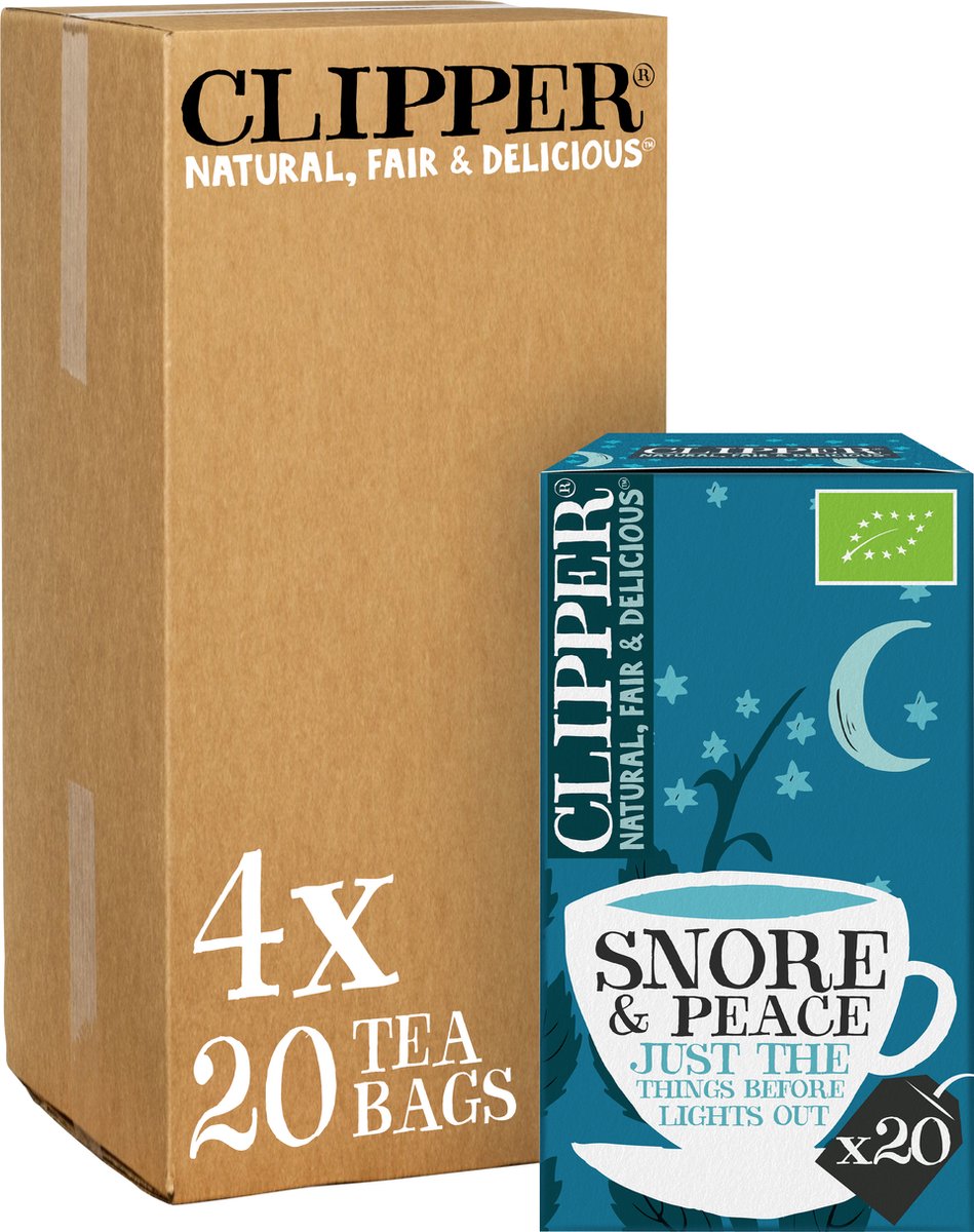 Clipper Tea Clipper – Bio-Tee – Schnarchfrieden – Kamille Lavendel – 4 x 20 Teebeutel