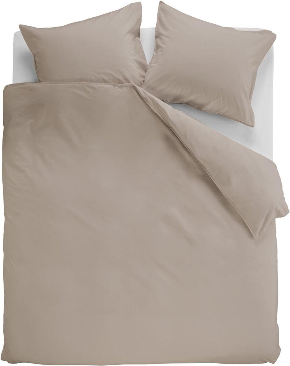 Ambiante cotton uni dekbedovertrek - effen - tweepersoons - 200x200 220 - taupe