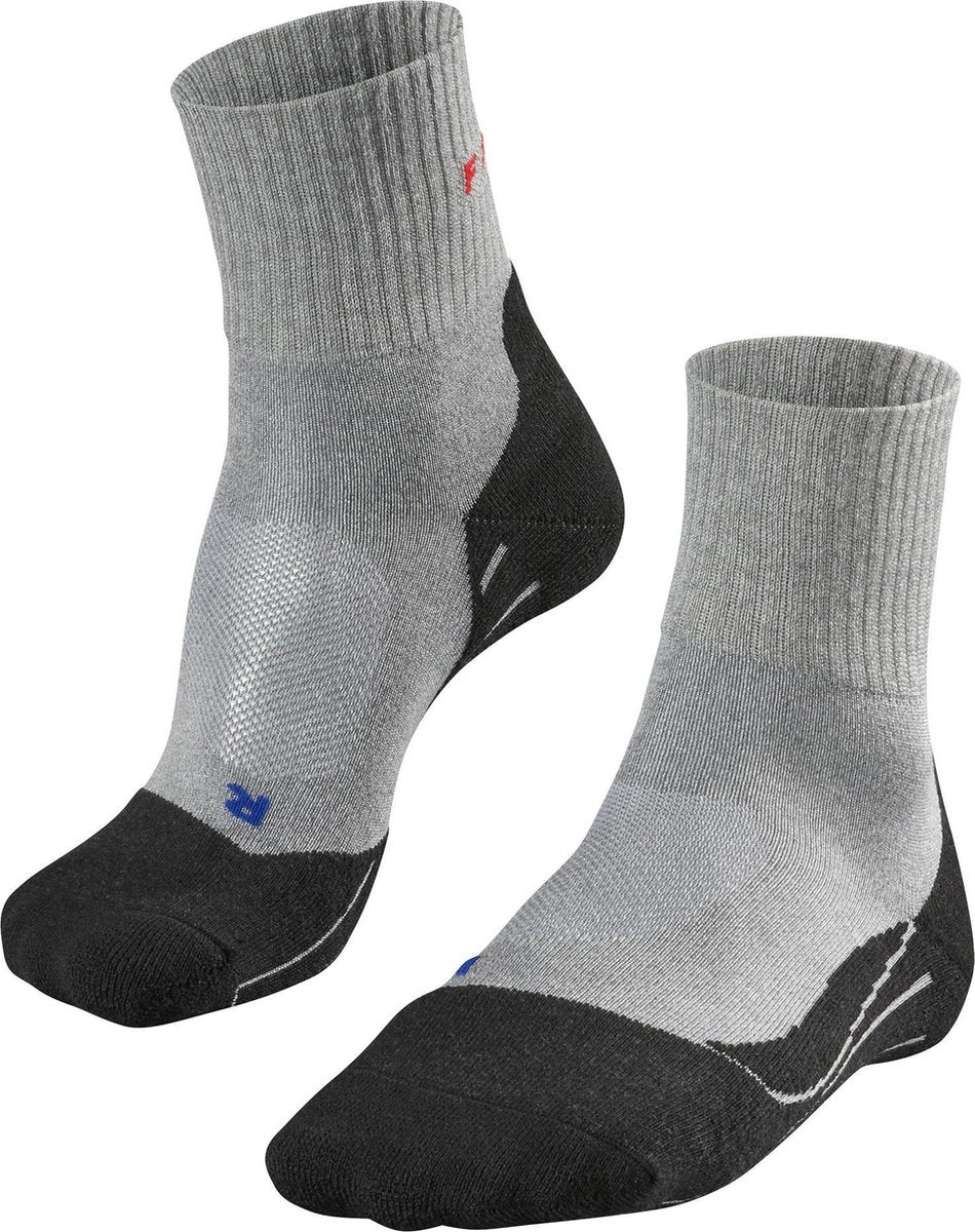 Falke TK2 Cool Short Anti-Blister Wandersocken aus dickem Lyocell-Funktionsmaterial Herren Grau - Größe 44-45