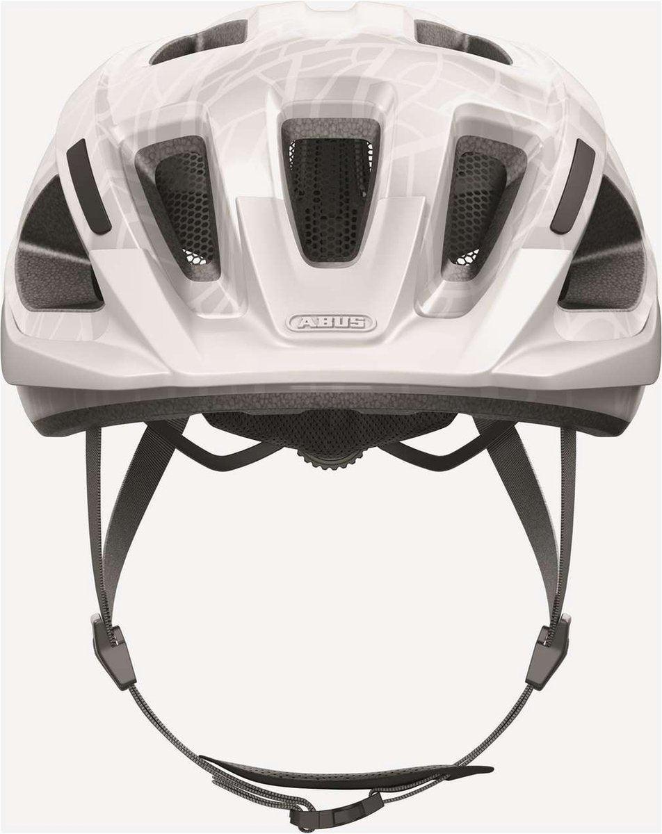 Abus Fahrradhelm Aduro 3.0 White Art S - 51-55 cm - Weiß - Geeignet für den Einsatz an Elektrofahrrädern - Cityfahrrädern - 280 g