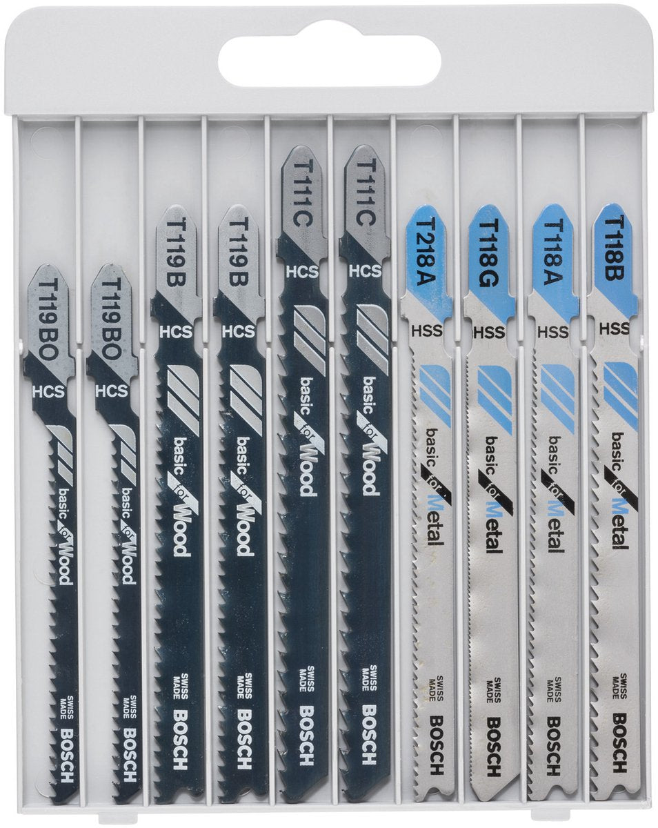 Bosch 10-teiliges Stichsägeblatt-Set Basic für Metall und Holz