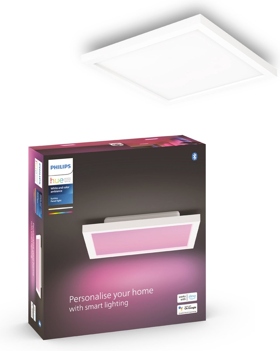 Philips hue surimu paneellamp – wit en gekleurd licht – wit – vierkant small