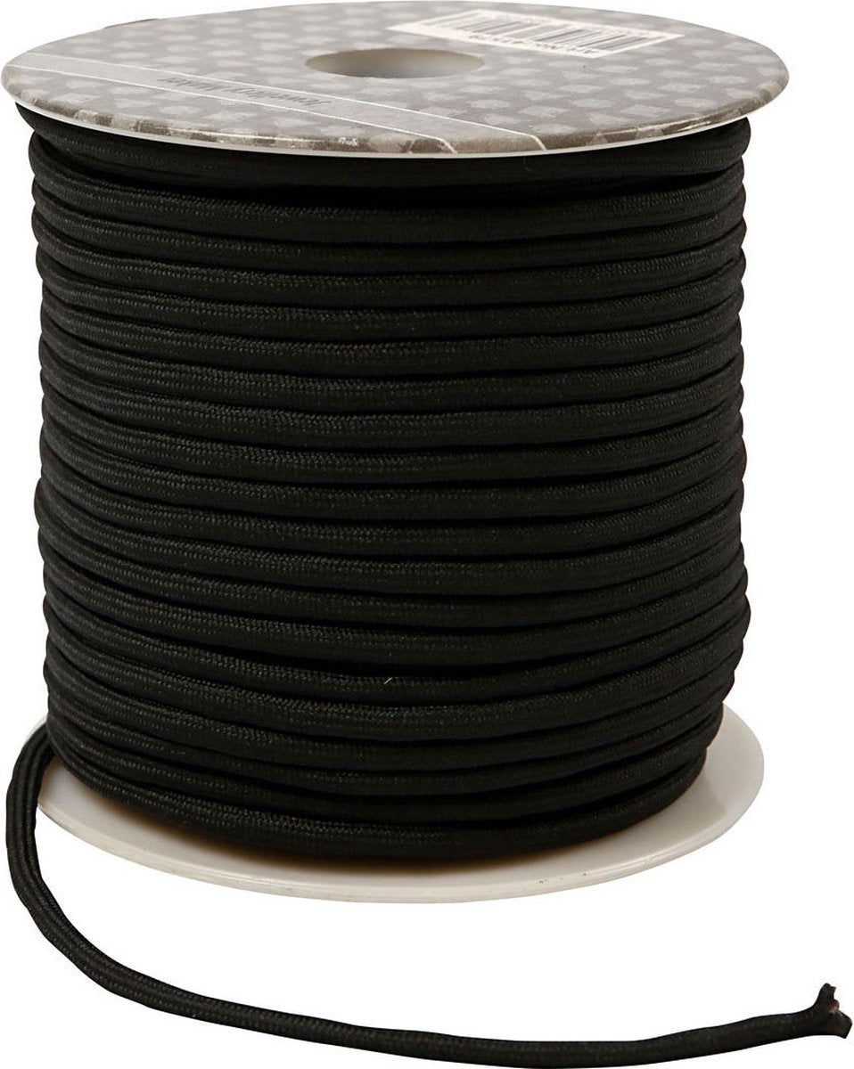 Creativ Company Creotime Makrameeschnur, Stärke 4 mm, Schwarz, 40 m