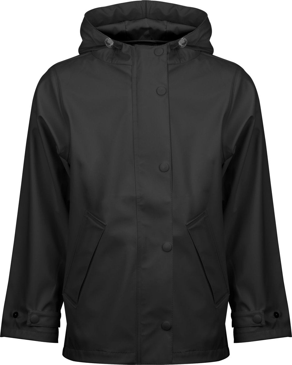 Ralka regenjas junior - sprinkle - zwart - maat 128