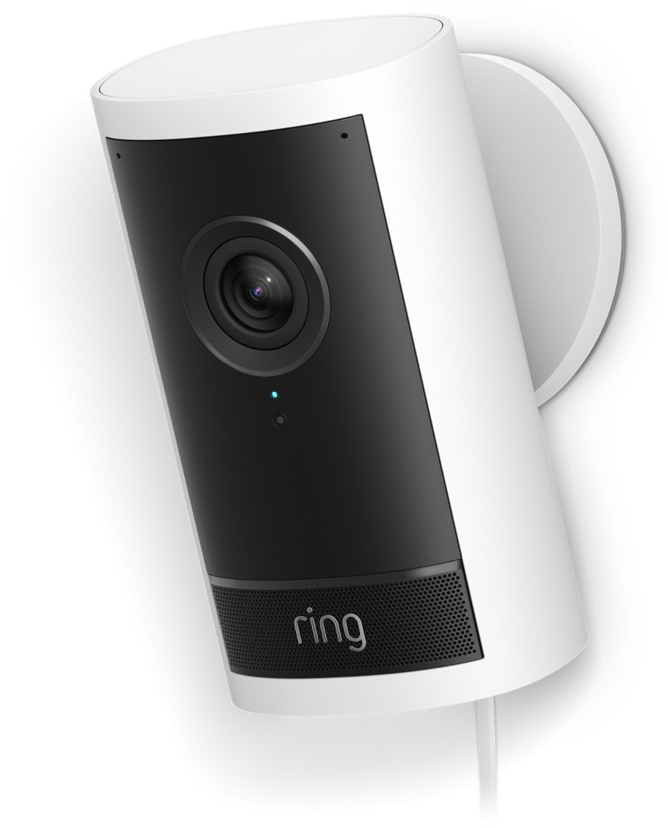Ring Outdoor-Kamera Pro mit Steckeradapter (neueste Generation) – Weiß – 4K-Video