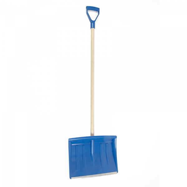 Schneeschaufel Alpin 1a Kunststoff 40cm mit Buchenstiel und Kunststoff-D-Griff