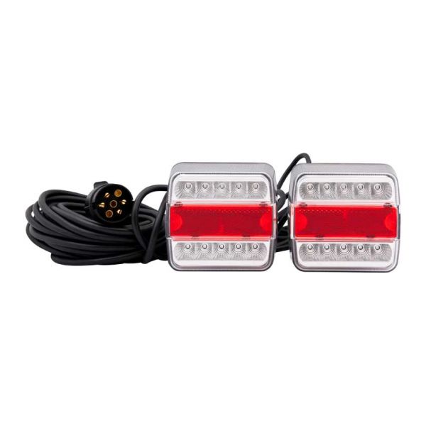 Trailereck -Beleuchtungsset + Magnet LED 7,5 m. 7-pin