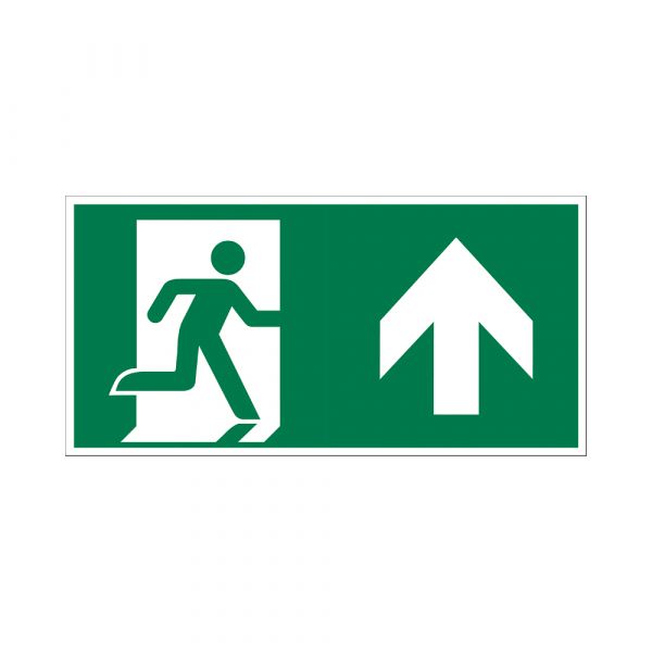 Notausgangsschild gerade nach oben – 150 x 300 mm.