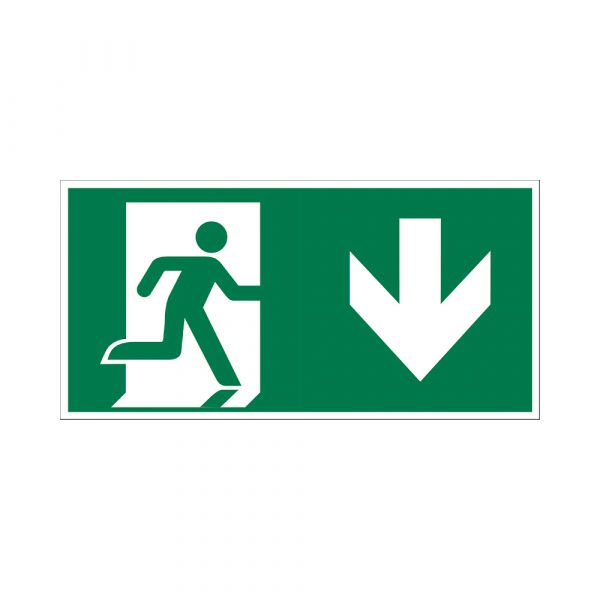 Notausgangsschild unten – 150 x 300 mm.