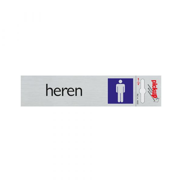 Schild Alu-Look Herren - 165x44 mm selbstklebend.