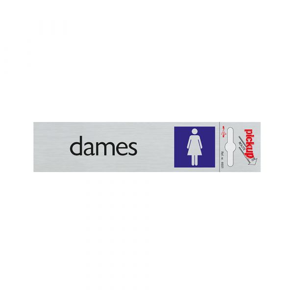 Aluminiumplatte Damen - 165x44 mm selbstklebend.