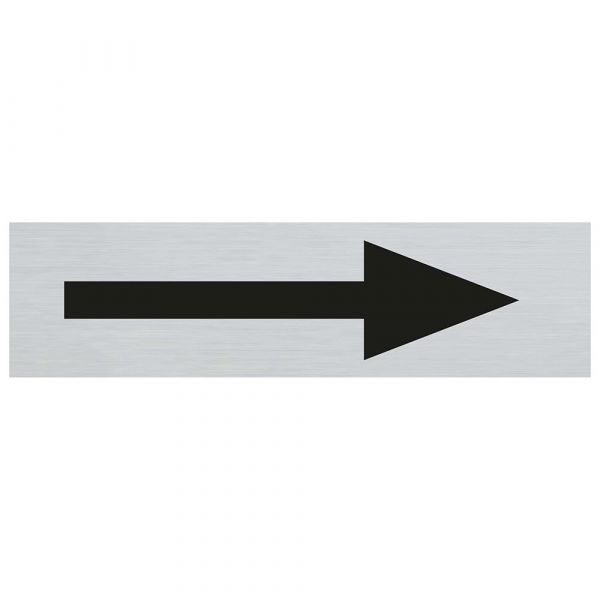 Schild Alu-Optik Pfeil - 165x44 mm selbstklebend.